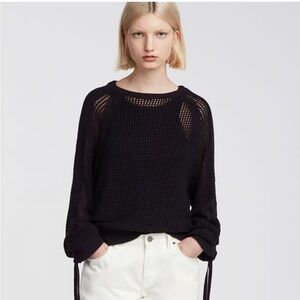 All Saints Black Zano Mesh Jumper